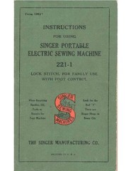 SINGER 221-1 Featherweight Sewing Machine User Manual – STEEL WIRE BOUND