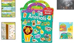 Reusable Sticker Book Set: 94 Waterproof Stickers for Kids – Animal & Dino Fun