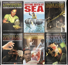 6 Graphic Forensic Science Books, Varied Titles, HC Books, B177