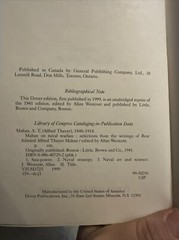 Mahan on Naval Warfare, by Alfred Thayer Mahan; Dover Maritime, 1999 Paperback