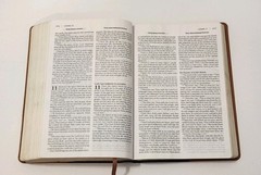 NIV, KJV, Parallel Bible, Large Print, Leathersoft, Navy/Tan.