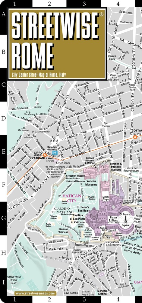 Streetwise Rome Map – Laminated City Center Street Map of Rome, Italy – Fold…