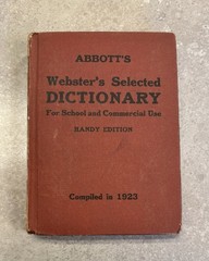 Antique 1923 Abbott’s Webster Selected Dictionary Handy Edition 325 pages