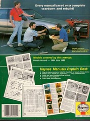 HAYNES Honda Accord 1984 thru 1989 Automotive Repair Manual 42011 (1221) MN1026
