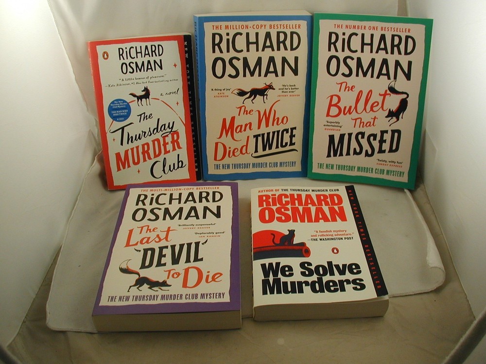 Richard Osman 5 Books Thursday Murder Club 1-4 + We Solve Murders Mystery Crime