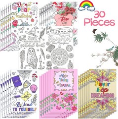 30 Pcs Inspirational Coloring Book Bulk Mandala Mini Activity Books with Positiv