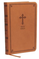 KJV Holy Bible: Value Compact Thinline, Brown Leathersoft, Red Letter, Comfort