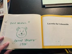 SIGNED! Lucretia the Unbearable By Sharmat and Janet Stevens. 1st ed. VG/VG+