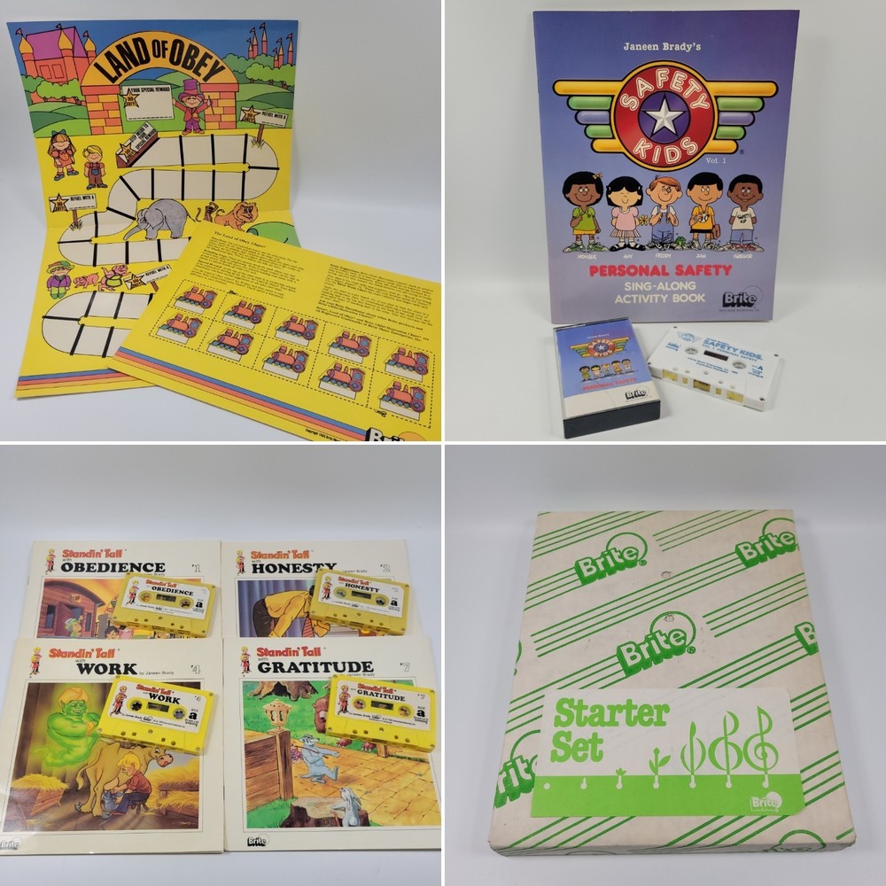 Janeen Brady Standin’ Tall Starter Set Books Cassette Tapes + Land Of Obey Game