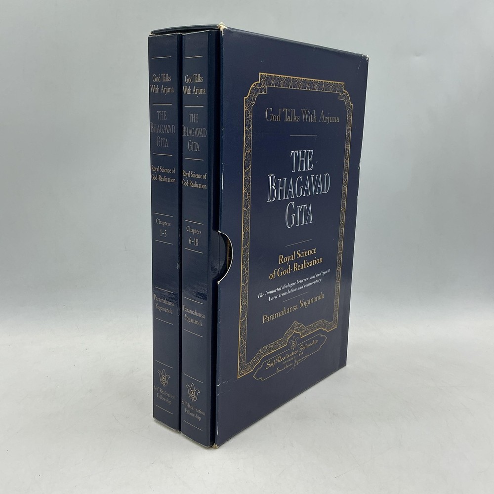 God Talks With Arjuna The Bhagavad Gita Paramahansa Yogananda Box Set 2001 Navy
