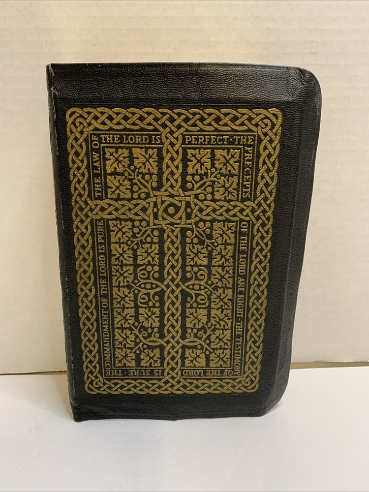 The Holy Bible 1950 Golden Book Edition Thumb Leather Binding KJV USA