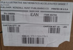 Illustrative Mathematics: Accelerated Grade 7 Units 7-9 Student Edition K Hunt