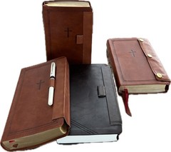 SNAP CLOSURE NKJV LARGE PRINT(10.5pt) Personal Size Brown Leathersoft Bible
