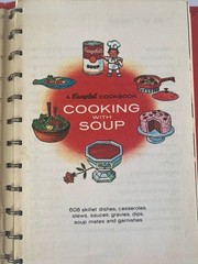 A Campbell Cookbook cooking with Soup Recipes LITHOGRAPH First Edition Good Red