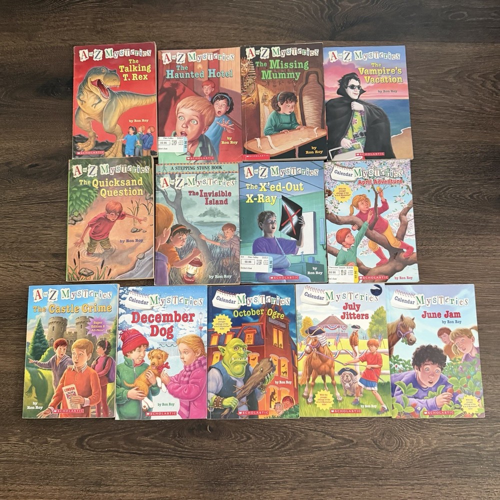 A to Z Mysteries & Calendar Mysteries Lot of 13 Ron Roy Chapter Books
