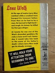 BENNETT FOSTER Westerns LONE WOLF 1957 1st POCKET BOOK EDITION OF 1938 NOVEL