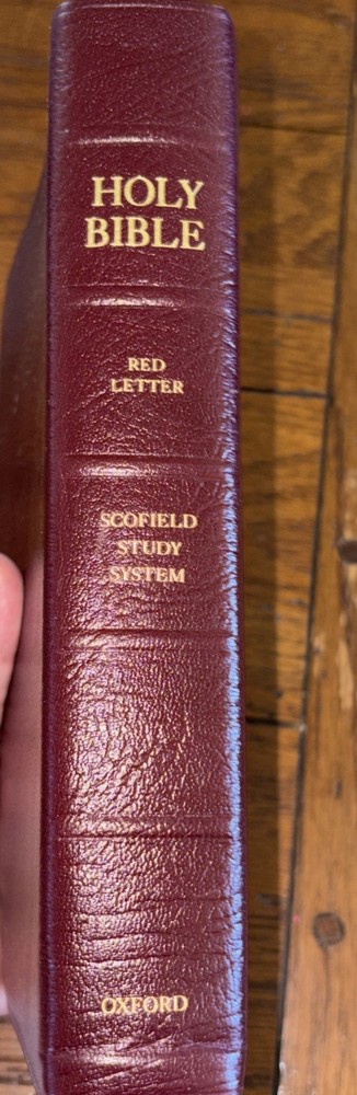 Oxford Scofield Study Bible Crimson Hand Grained Morocco Leather Red Letter 1945