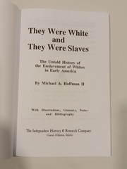 They Were White and They Were Slaves: The Untold History by Michael Hoffman PB