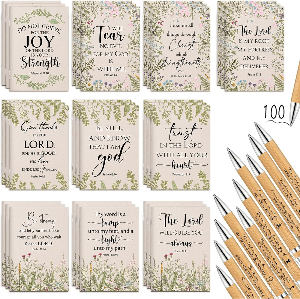 120 Pcs Christian Gift Bulk for Women Bible Verse Notebook Prayer Journal Inspir