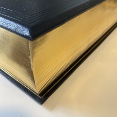 LARGE Holy Bible NIV – Black Morocco Leather Lectern Bible with Box – 1986