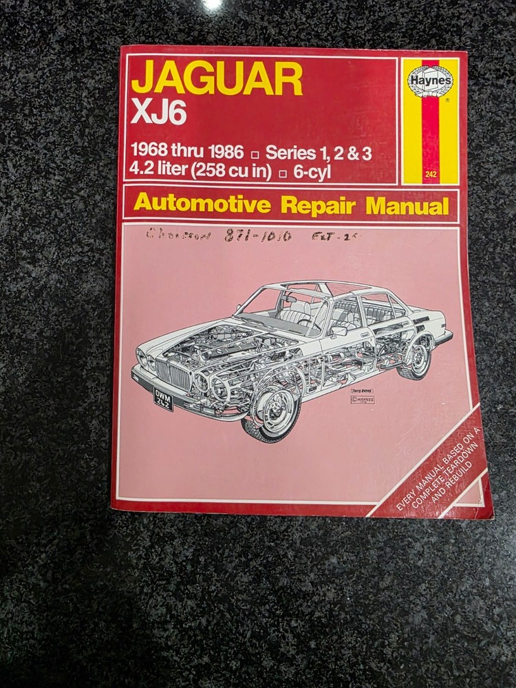Vintage Haynes Jaguar XJ6 1968-1986 Repair Manual Book 242