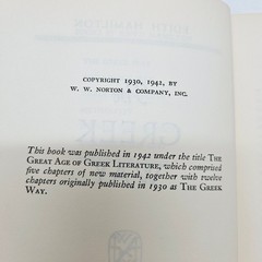Vintage Greek History Book – Greek Way by Edith Hamilton 1942 Ancient Greece