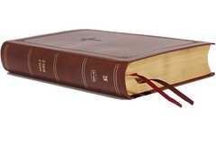SNAP CLOSURE NKJV LARGE PRINT(10.5pt) Personal Size Brown Leathersoft Bible
