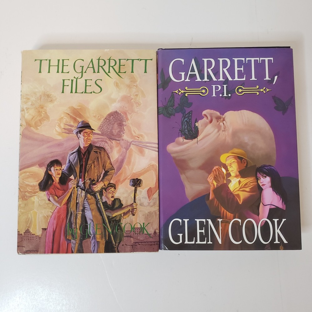 The Garrett Files & Garrett, P.I. Hardcover Book Lot Glen Cook Book Club Edition