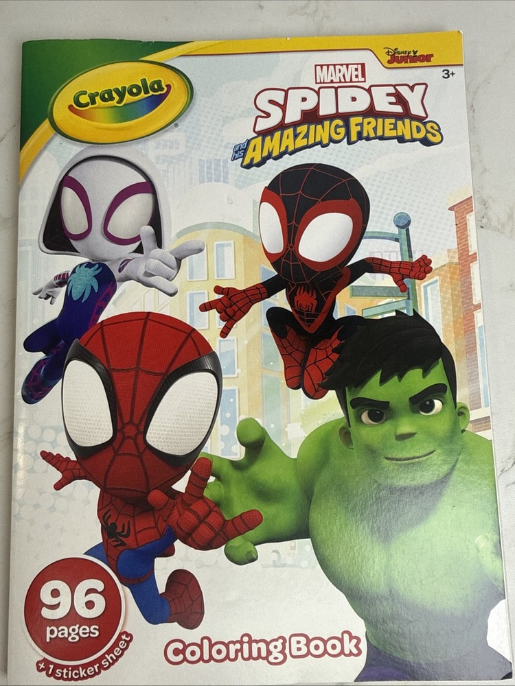 Crayola Spidey His Amazing Friends Coloring Book 96 Pages Comic Marvel Stickers