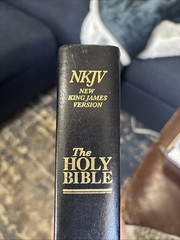 Holy Bible Prophecy Study Edition NKJV Genuine Leather Black Red Letter Gold Gld