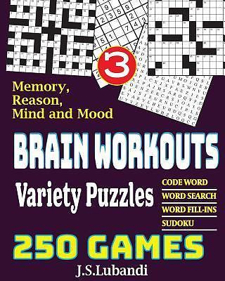 BRAIN WORKOUTS Variety Puzzles 3 by J. Lubandi (2017, Trade Paperback)