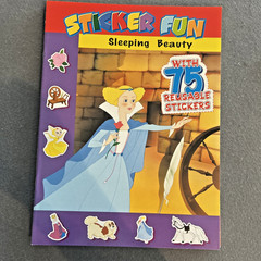 5 NEW Sticker Fun fairytale books 75 Reusable Stickers Bambi Jack Cinderella ETC
