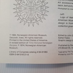Vintage 1984 Time-Honored Norwegian Recipes Cookbook 88 pages