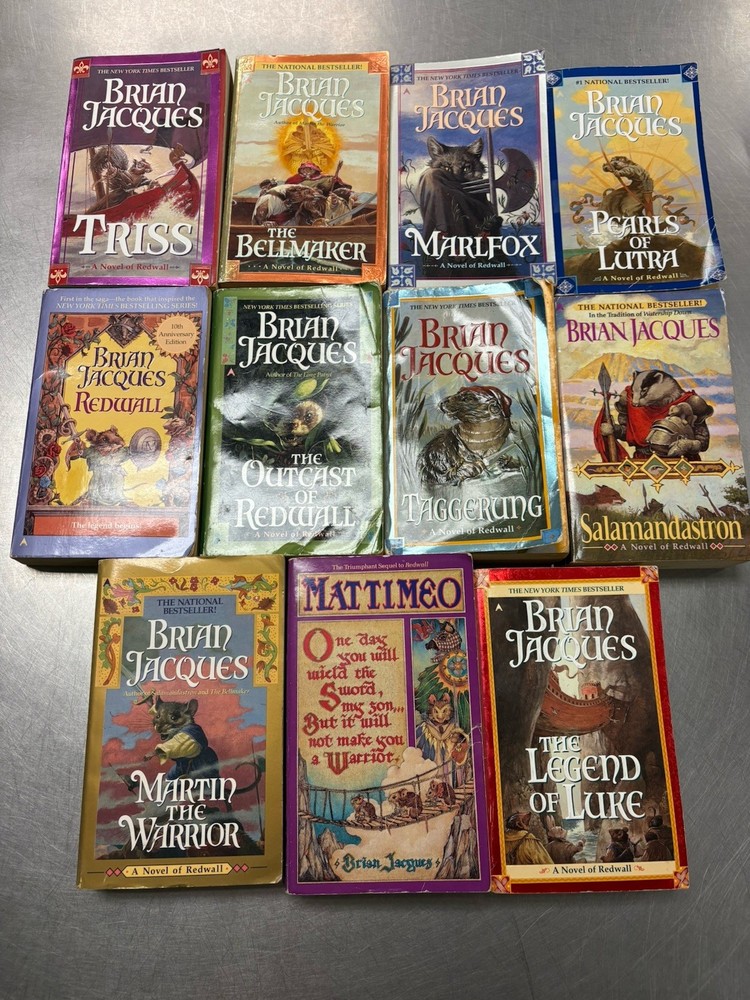 REDWALL series by BRIAN JACQUES lot of 11 Epic Fantasy Juvenile pb chapter books