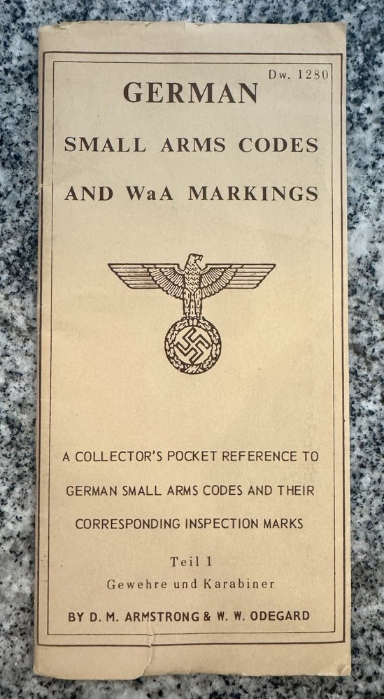 German Small Arms Codes WaA Markings Collectors Pocket Reference WWII Military