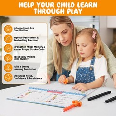 Magic Grooved Writing Practice for Kids Age 3–5 Reusable Tracing Books & Prescho