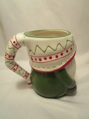 POTTERY BARN Christmas Sweater Ceramic Gnome Shaped Mug 12oz