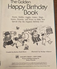 The Golden HAPPY BIRTHDAY BOOK Barbara Shook Hazen Rosalyn Schanzer HB VGC 1976