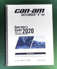 2020 Can-Am Outlander 650 X MR Owner’s Manual: 212 Pages & Protective Covers!