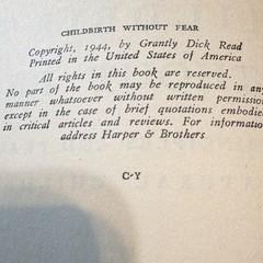 Grantly Dick Read Childbirth Without Fear Hardcover 1944 Harper & Brothers