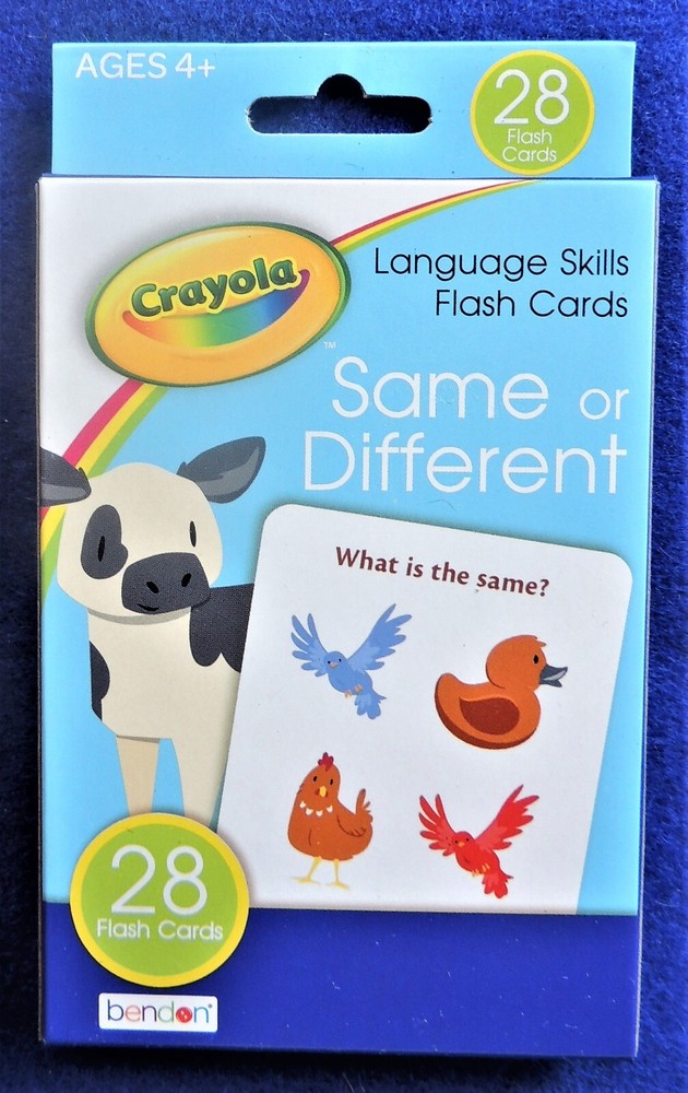 28 Crayola Same or Different Language Skills Flash Learning Cards Bendon Ages 4+
