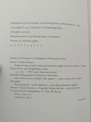 Empowering Women: Land and property rights in Latin America; C. Deere – PB/VG+