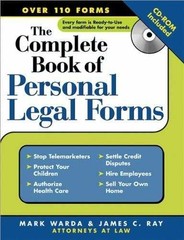 The Complete Book of Personal Legal Forms – Paperback, by Mark Warda – Very Good