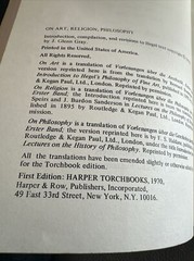 On Art, Religion, Philosophy by G.W.F. Hegel 1970 Mass Market Paperback Classic