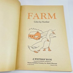 Farm Color-by-Number Whitman 1974 Vintage Children’s Activity Book