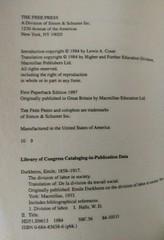 Emile Durkheim – The Division of Labour in Society – The Free Press 9th Printing