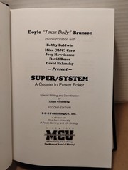 Super/System Doyle Brunson 1994 2nd Edition HC Power Poker B&G Publishing