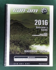 2016 Can-Am Maverick 1000R Owner’s Manual: 163 Pages & Protective Covers!