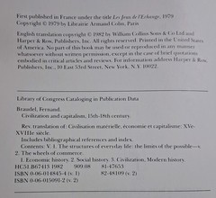CIVILIZATION & CAPITALISM 15th-18th Century Vol 1-3 Fernand Braudel 1981-84 PB