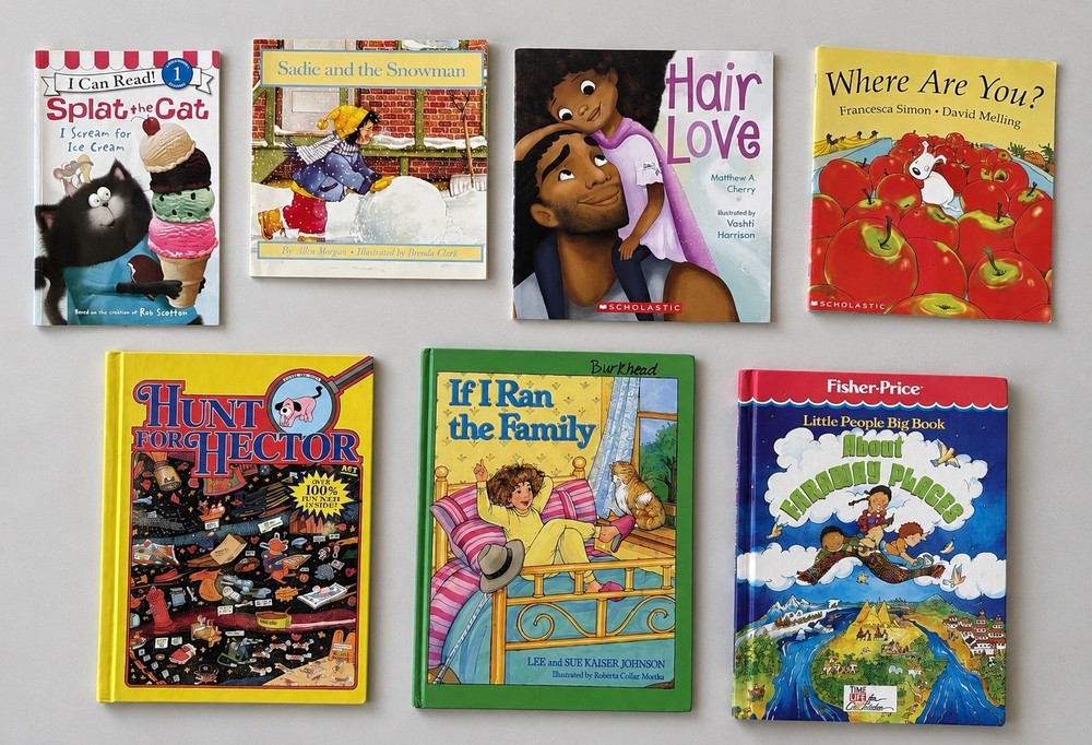 Children’s Books Lot Scholastic Hair Love Splat The Cat 18 Books Mixed Set